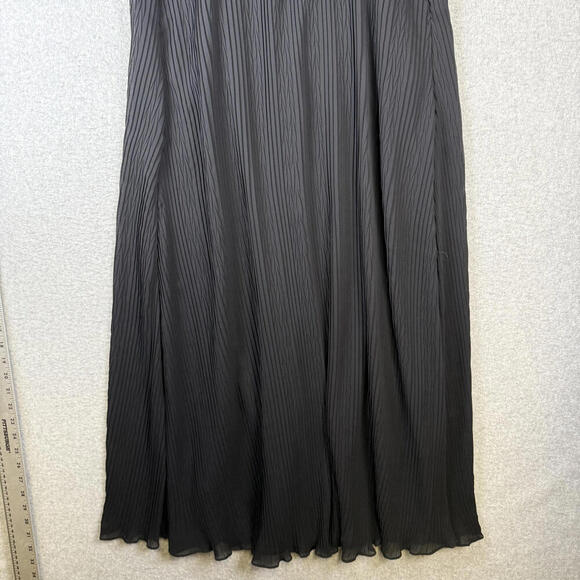 Alice + Olivia Bella Black Pleated Strappy Back Cocktail Maxi Dress Size 2 $440 - Picture 9 of 9